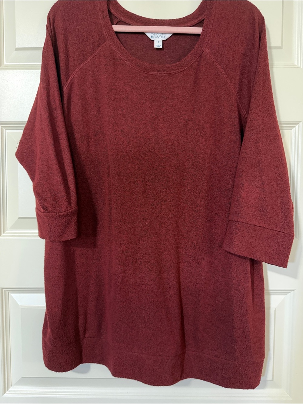 Market & Spruce Red Paulsen Brushed Knit Tunic Sweatshirt